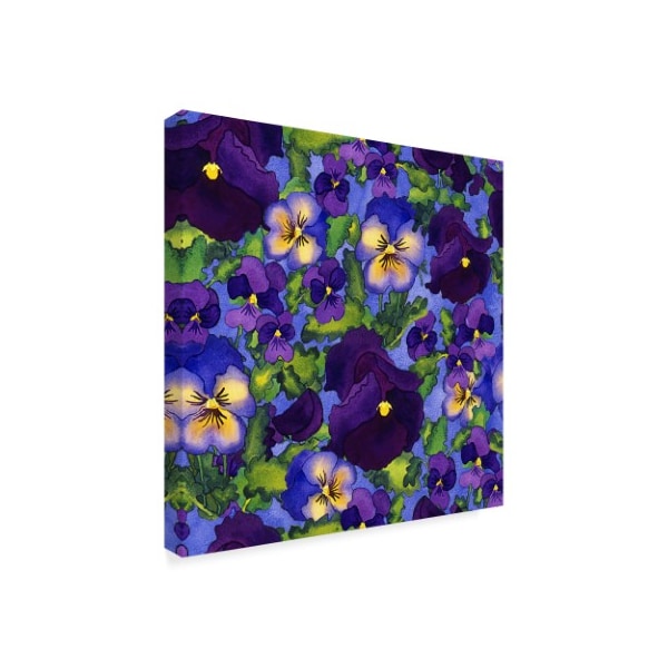 Carissa Luminess 'Fertile Rising Pattern Pansies' Canvas Art,18x18